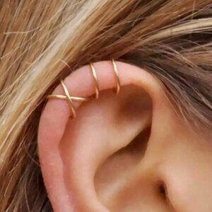 Minimalist Boho Double Twist NoPierce Cuff Earring